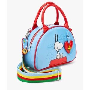 Whatever!‎ Makes You Happy Peanuts Snoopy Woodstock Bowler Handbag Purse Rainbow